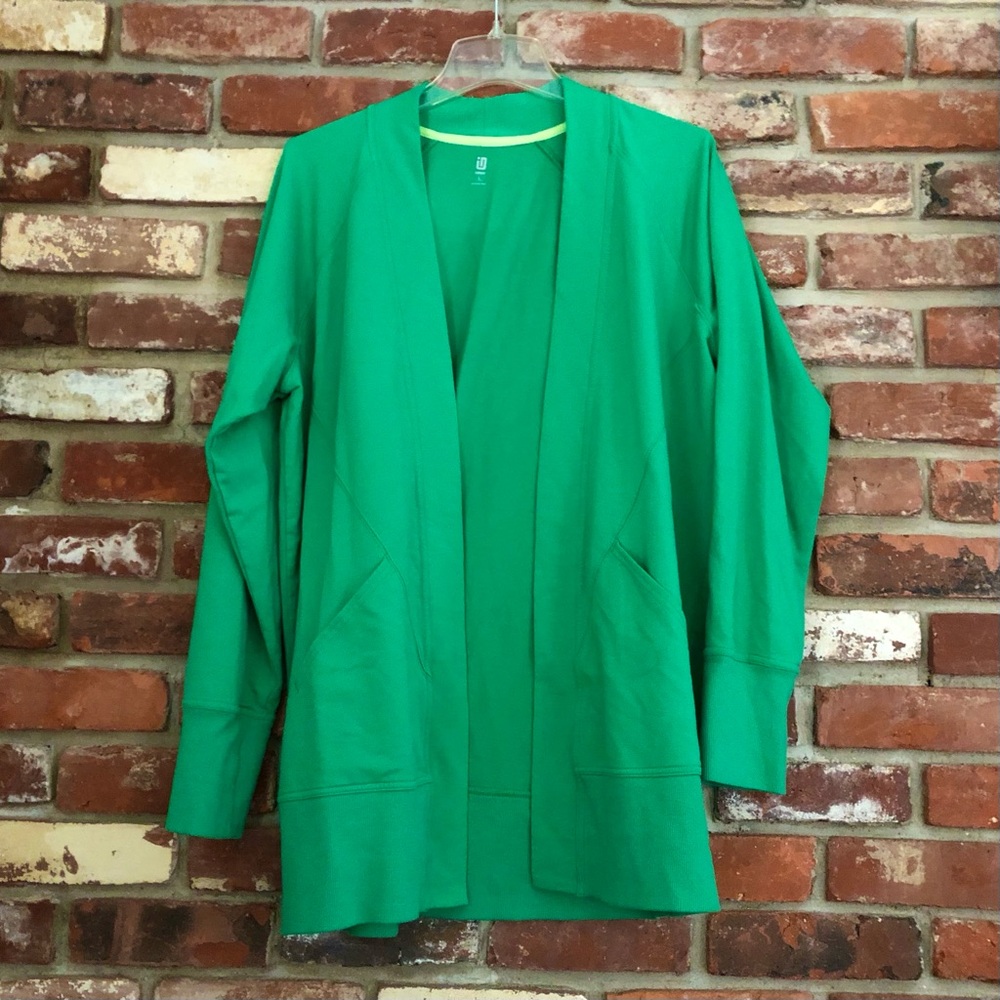 Ideology *Like New* Size Large Exercise Cardigan Kelly Green